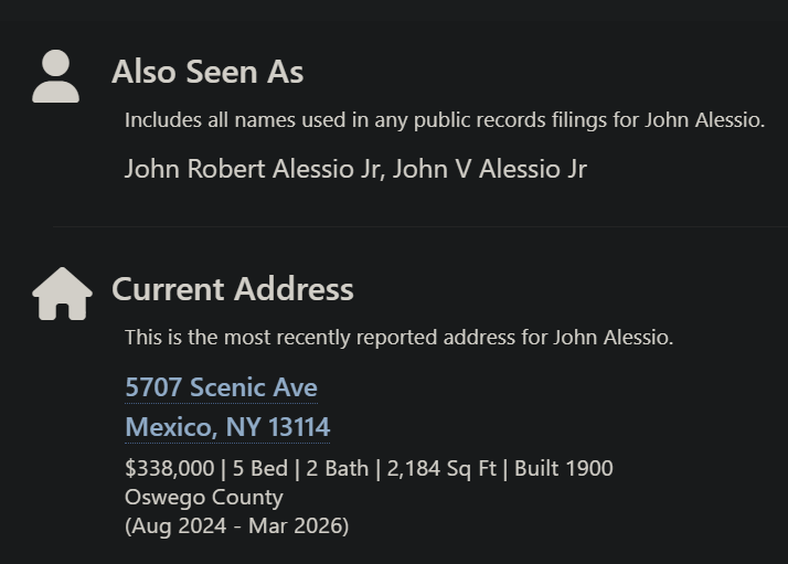 TruePeopleSearch John Alessio summary 2