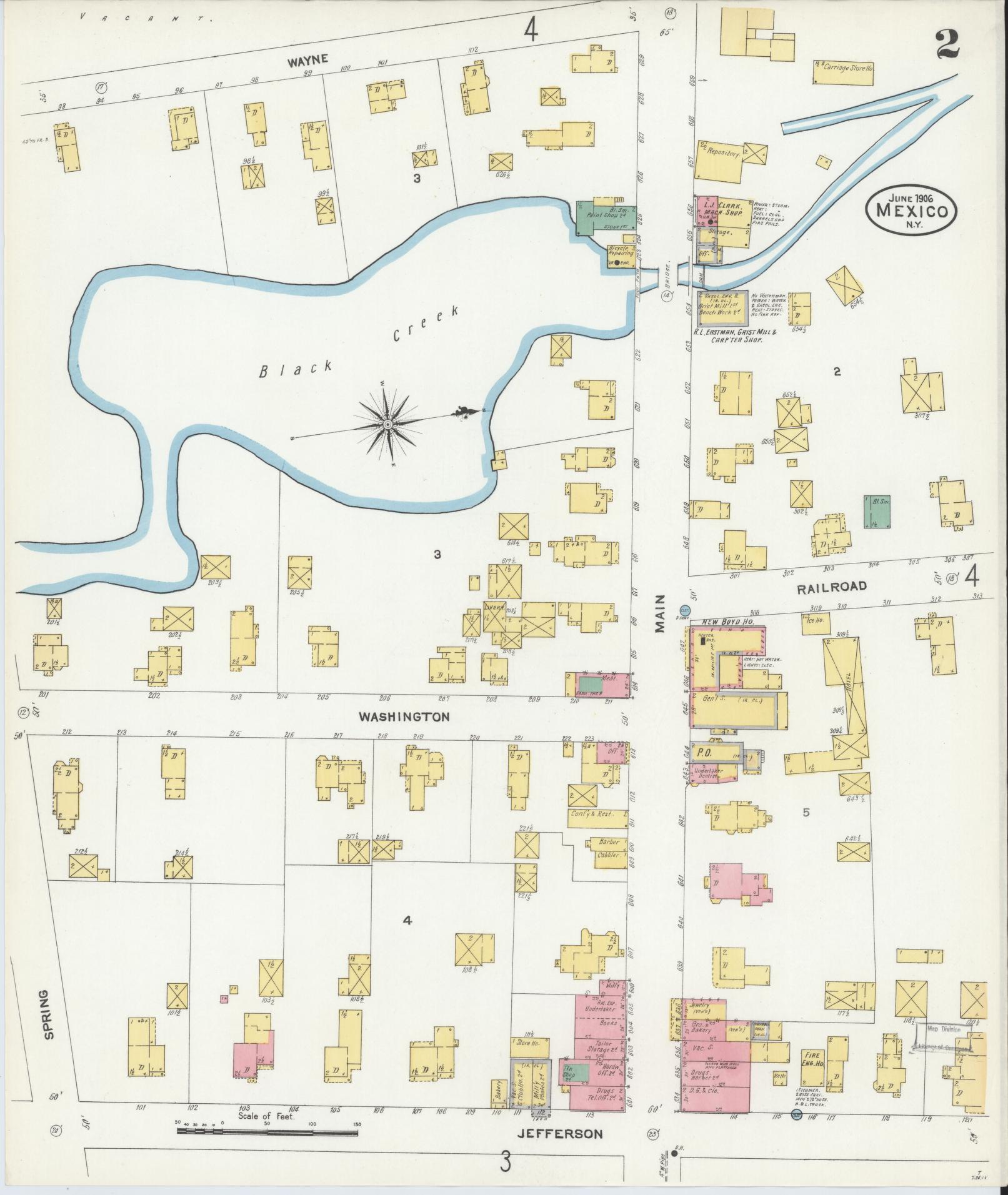 1906 Sanborn fire insurance map of Mexico, New York