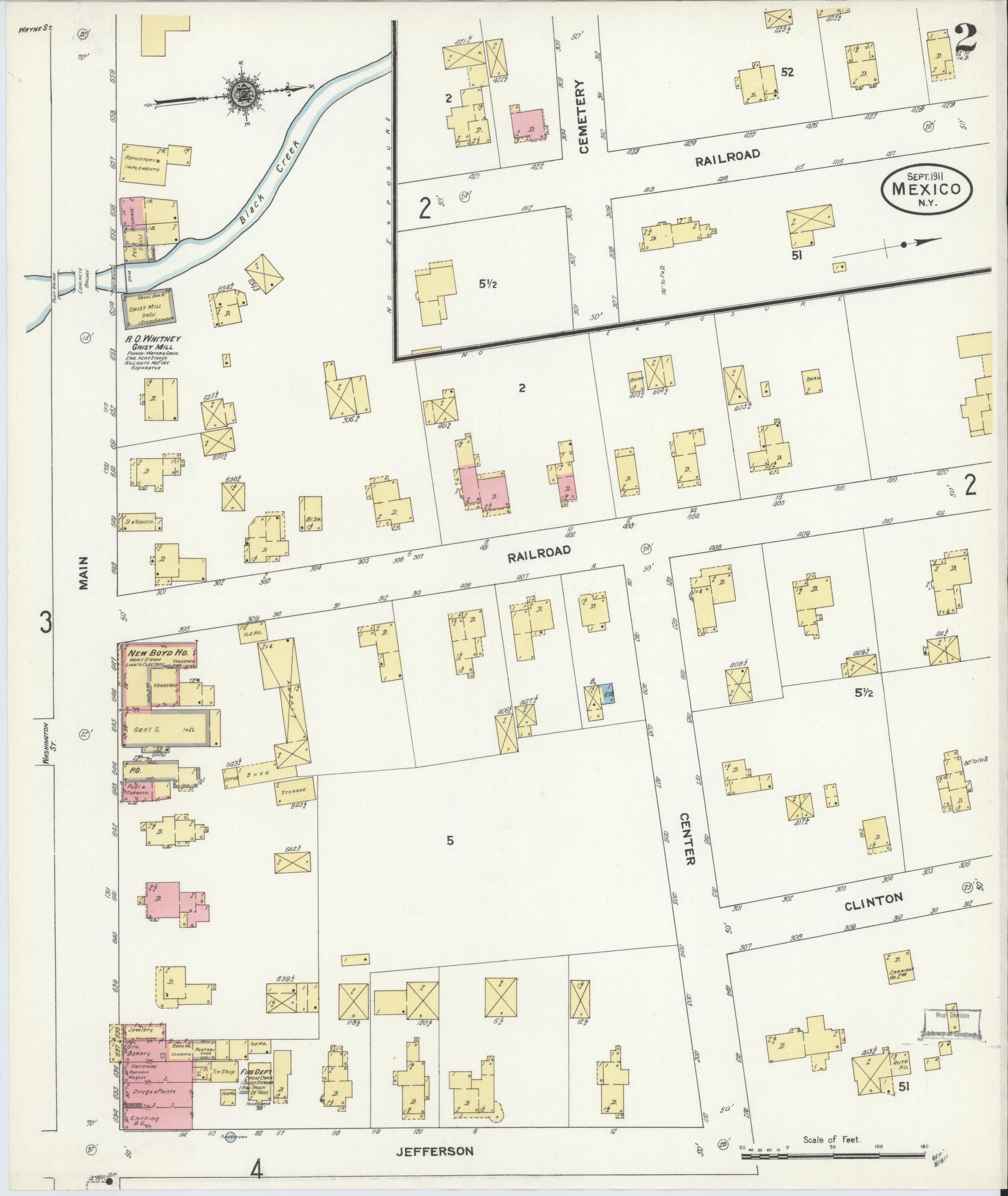 1911 Sanborn fire insurance map of Mexico, New York